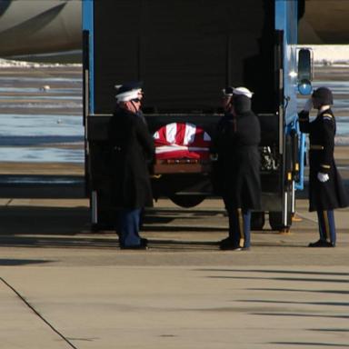 VIDEO: Jimmy Carter's casket arrives in DC