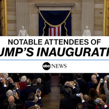 As President Donald Trump was sworn in for his second term, a long list of political leaders, tech CEOs, celebrities and others gathered at the U.S. Capitol.