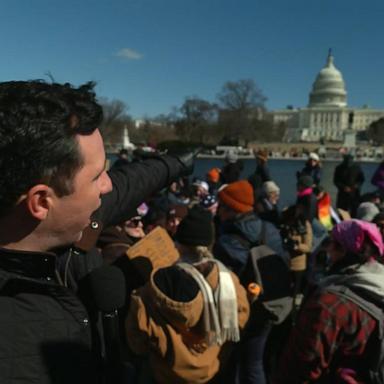 VIDEO: Demonstrators protest mass government layoffs outside of US Capitol