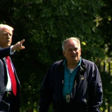 President Donald Trump spoke to reporters at the North Lawn Wednesday morning, continuing his relatively positive tone about tariffs.