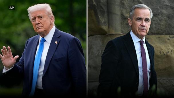President Donald Trump and Canada's Prime Minister Mark Carney meet on Tuesday at the White House amid a tariff trade war between the two neighbors and allies. ABC News’ Karen Travers reports.