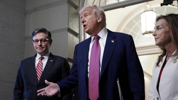 Trump attends GOP meeting to push his agenda bill