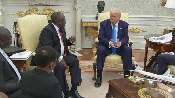Trump confronts South Africa's president, shows purported evidence of genocide