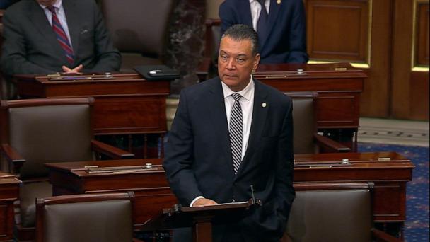  Sen. Padilla speaks on Senate floor after removal from DHS press conference