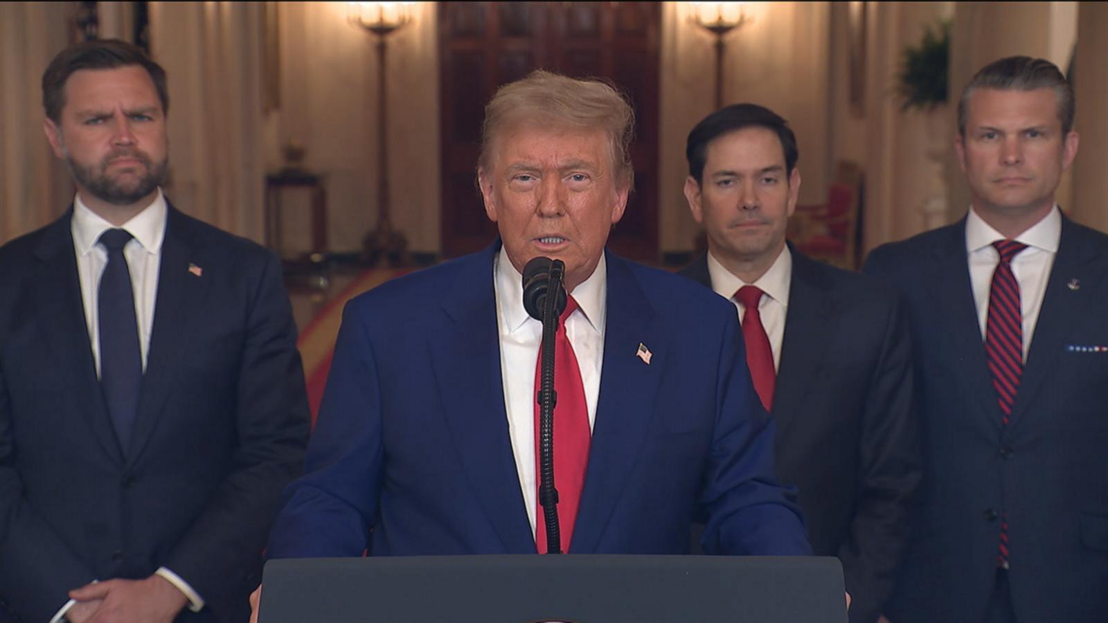 WATCH:  US attack on Iran ‘a spectacular military success,’ Trump says