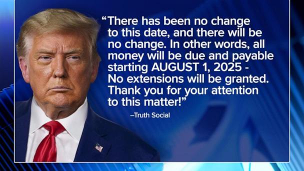 VIDEO: Trump announces tariff payment deadline, says there will be no extensions