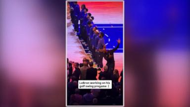 President Donald Trump criticized James for appearing to stretch during the national anthem ahead of his 76ers debut.