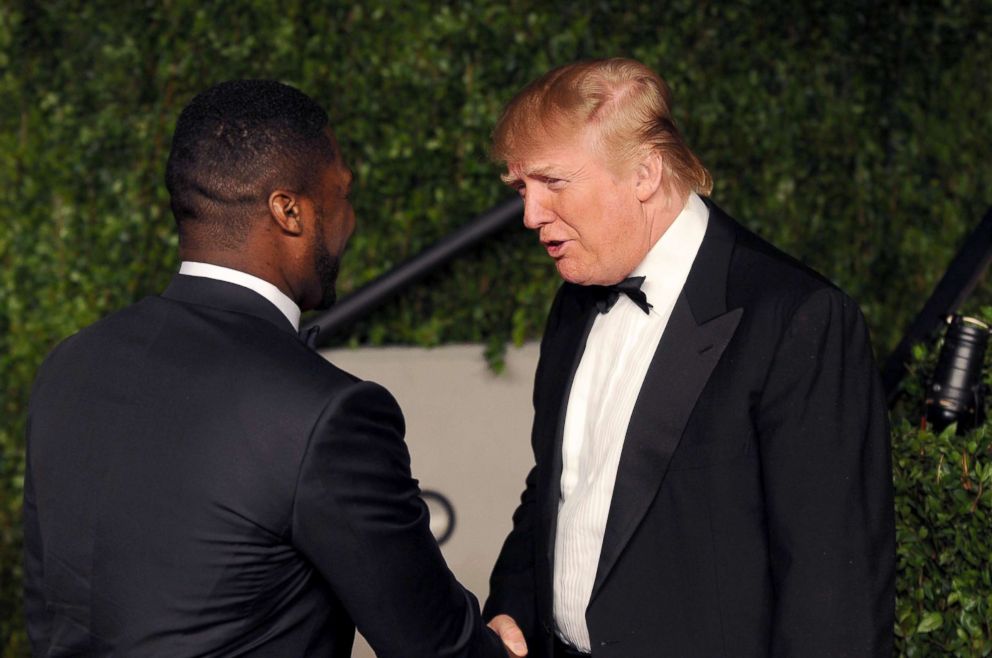 PHOTO: 50 Cent and Donald Trump arrive at the Vanity Fair Oscar party hosted by Graydon Carter held at Sunset Tower, Feb. 27, 2011, in West Hollywood, Calif.