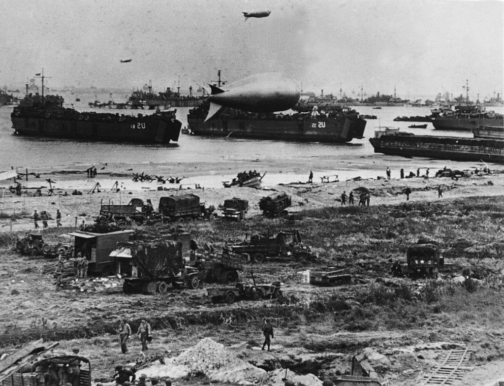 PHOTO: American troops landed on Normandy beaches, June 6, 1944.