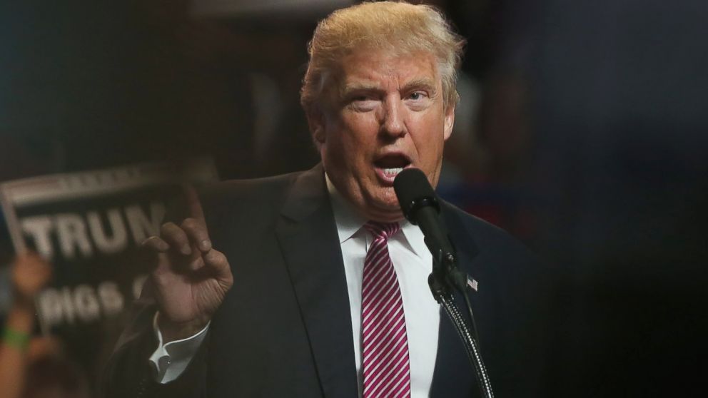 Republican Presidential candidate Donald Trump speaks during his rally at the Charleston Civic Center, May 5, 2016, in Charleston, West Virginia. 