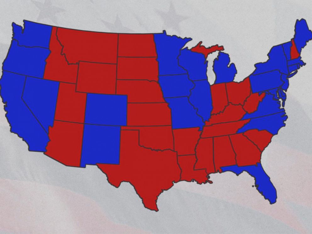 Blue And Red Map Of Usa United States Map