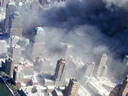 Pics of 9/11 aerial shots of the World Trade Center.