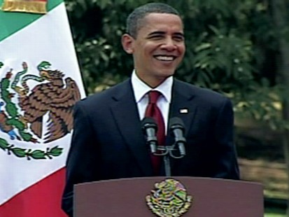 Video of President Obama pledging full partnership with Mexican President Calderon to fight drug cartels.