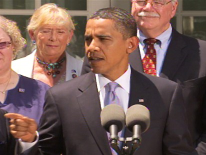 Video of Obama congratulating Senate panel on health care bill.