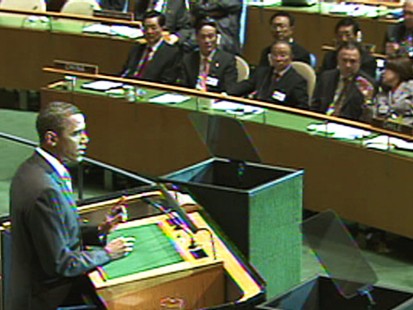Video of President Obama addressing the U.N. about climate change.