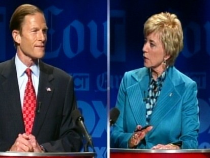 Video: Candidates get heated at Conneticut Senate debate.