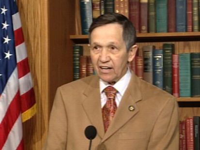 Video of Representative Dennis Kucinich saying he will vote for health care bill.