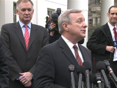 ABC News video of Gov. Quinn and Sen. Durbin heralding detainee transfer to Illinois.
