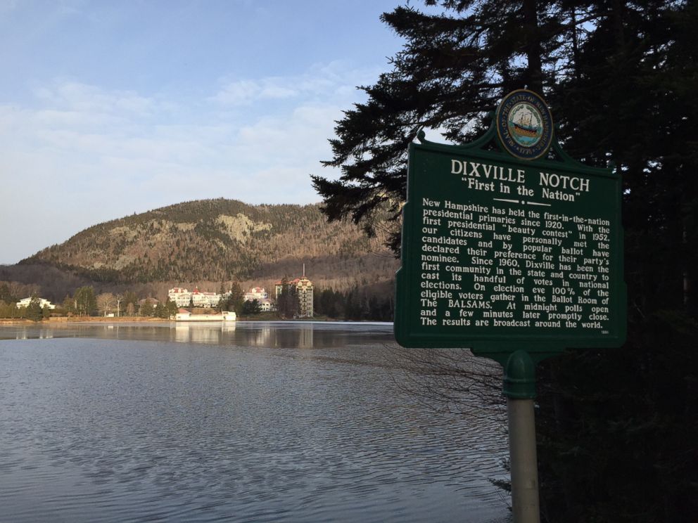 PHOTO: Dixville Notch has been known as 'First in the Nation' Since 1960, when nine residents voted at midnight. Most of its land is occupied by the historic Balsams resort.