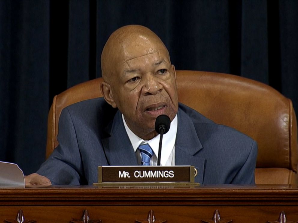 PHOTO:Representative Elijah Cummings, a Democrat from Maryland, questions Hillary Clinton, not pictured, during a House Select Committee on Benghazi hearing in Washington, Oct. 22, 2015.