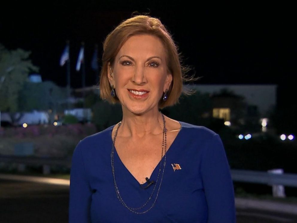 PHOTO:Carly Fiorina speaks with Good Morning Americas George Stephanopoulos, Sept. 17, 2015.