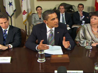 Video of Obama meeting with credit card execs to make case for more consumer protections.