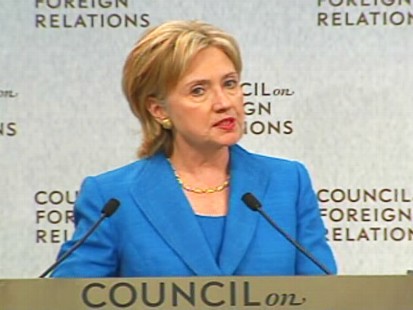 ABC News video of Hillary Clinton speaking at the Council on Foreign Relations.