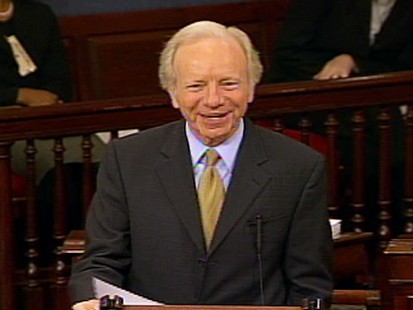 Video of Senator Al Franken forbidding Senator Joe Lieberman to finish health care remarks.