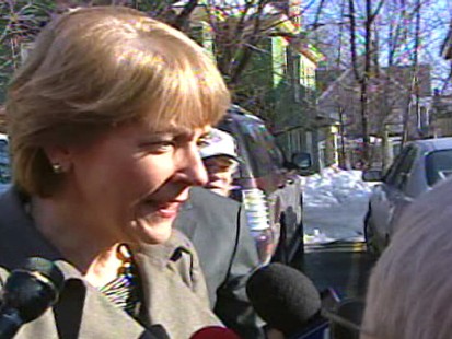 ABC News video of Martha Coakley campaigning the day before the election.