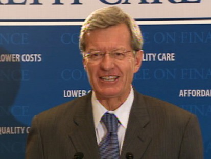 Video of Sen. Max Baucus presenting his health care plan.
