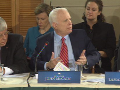 ABC News video of Sen. John McCain and President Obama sparring during health care summit.