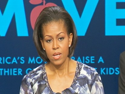 Video of Michelle Obama remarks on childhood obesity.