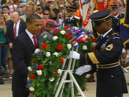 Video of Obama at Arlington Cemetery.