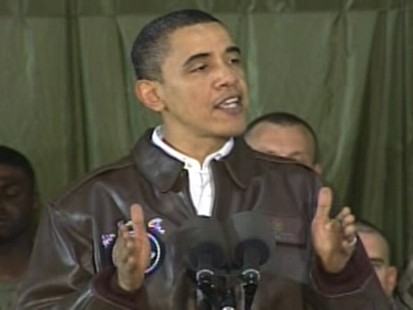 ABC News video of President Obama speaking to troops in Afghanistan.