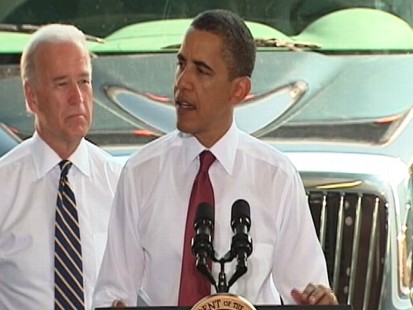Video of President Barack Obama touting jobs report.