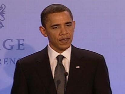 Video of President Obama being asked about his premature Nobel victory.