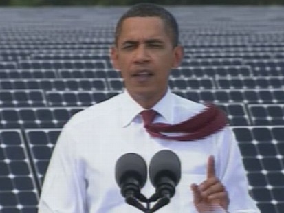 ABC News video of Obama speaking at Florida solar plant.