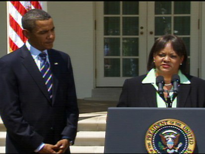 Video of Obama naming Dr. Regina Benjamin to be the new surgeon general.