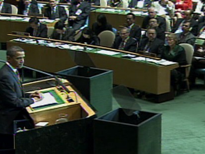 Video of President Obama telling the UN general assembly that he ordered the closure of Guantanamo.
