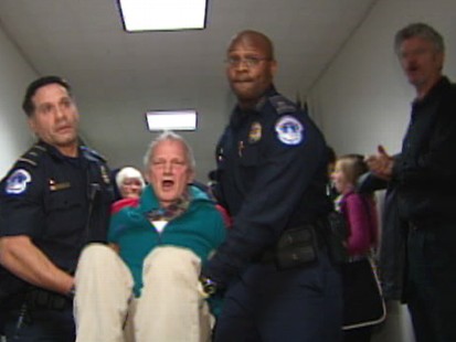 Video of protesters outside of Senator Joe Liebermans office, backing a universal health care system.