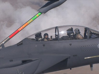 ABC News video of mid-flight refueling.