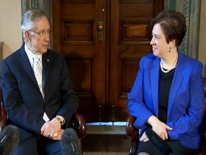 Video of Senator Harry Reid meeting with Elena Kagan on Capitol Hill.