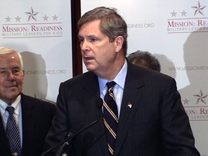 Video of Lugar, Vilsack and military vets speaking about unhealthy school lunches.