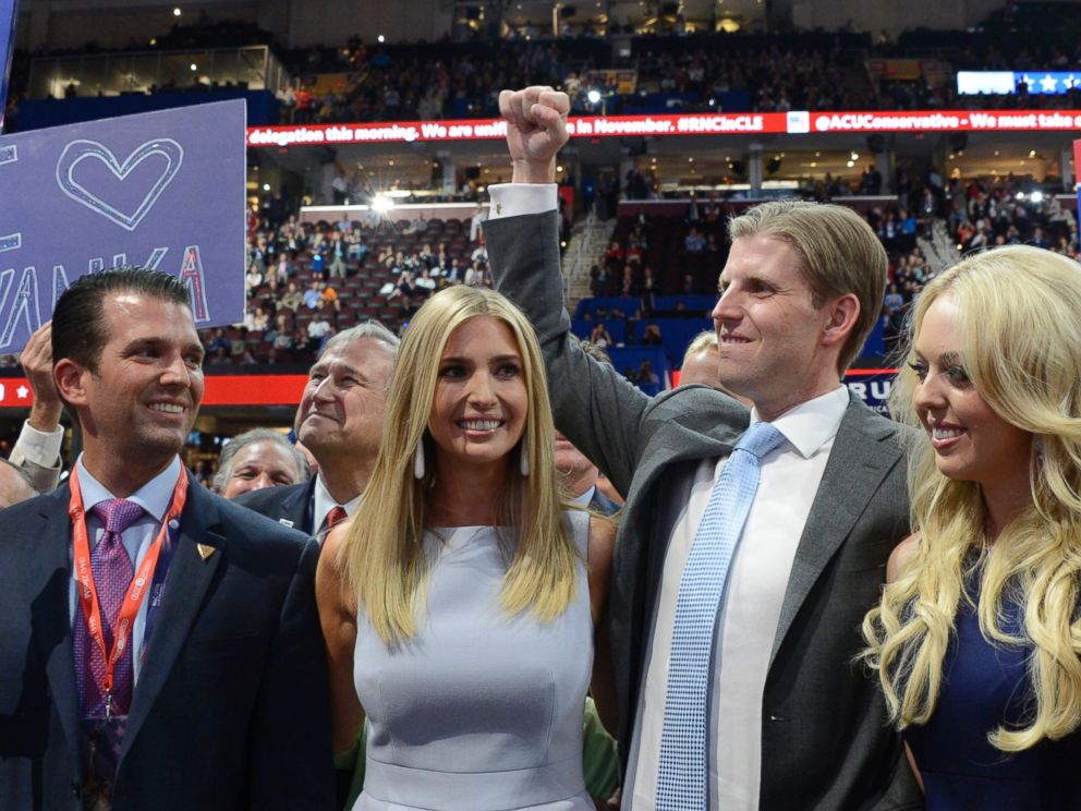 PHOTO: The Trump family at the 2016 Republican National Convention from the Convention Center in Cleveland, Ohio, which airs on all ABC News programs and platforms, on July, 19, 2016.  