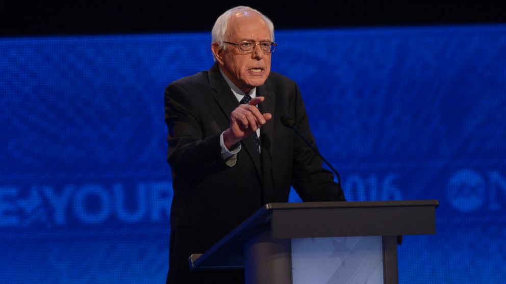 Sen. Bernie Sanders spoke at the Democratic Presidential debate at St. Anselm College in Manchester, NH.