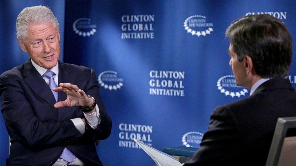 George Stephanopoulos interviews former President Bill Clinton about the Clinton Global Initiative happening in New York this week. The interview airs Sept. 24, 2014 on "Good Morning America."