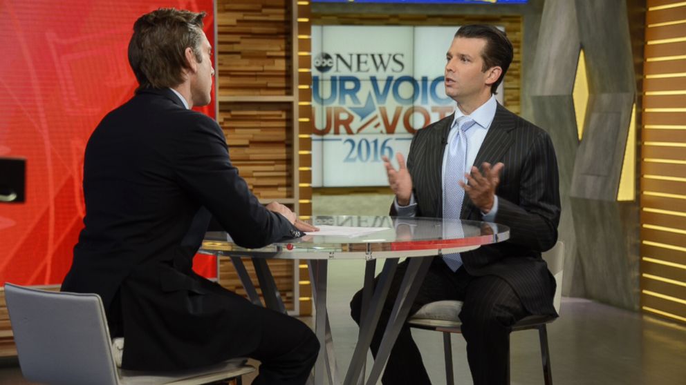 David Muir speaks to Donald Trump Jr. on "Good Morning America," June 21, 2016.