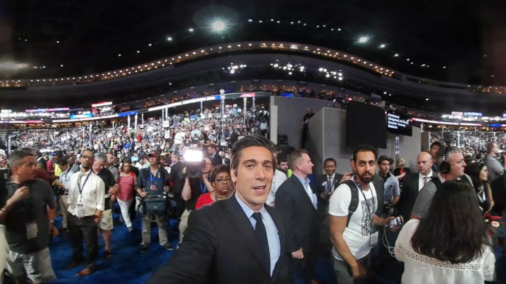 ABC World News Tonight Anchor David Muir tours the Democratic National Convention floor in this 360 video.