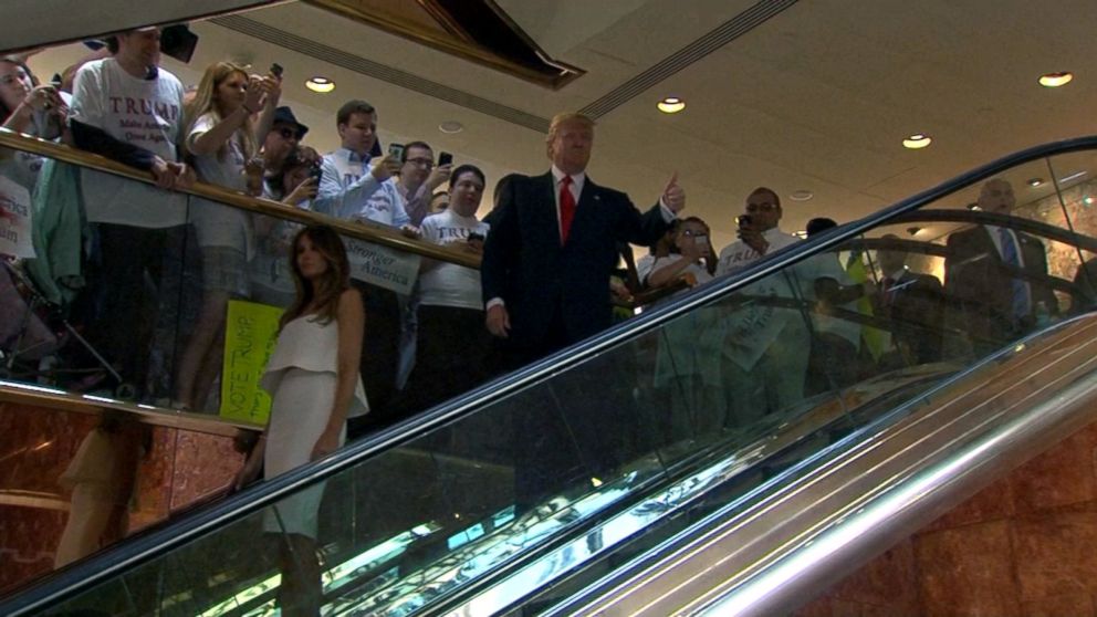 Image result for trump on escalator