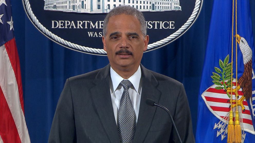 Attorney General Eric Holder addresses the nation about the grand jury decision in the chokehold death of Eric Garner from the White House, Dec. 3, 2014, in Washington.
